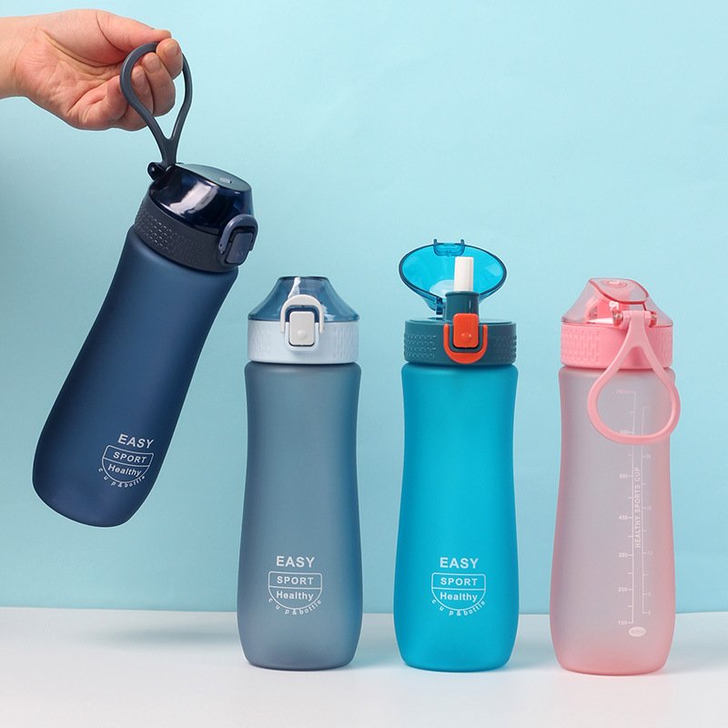 800ml Frosted Sports Water Bottle with Carry Handle main image 1