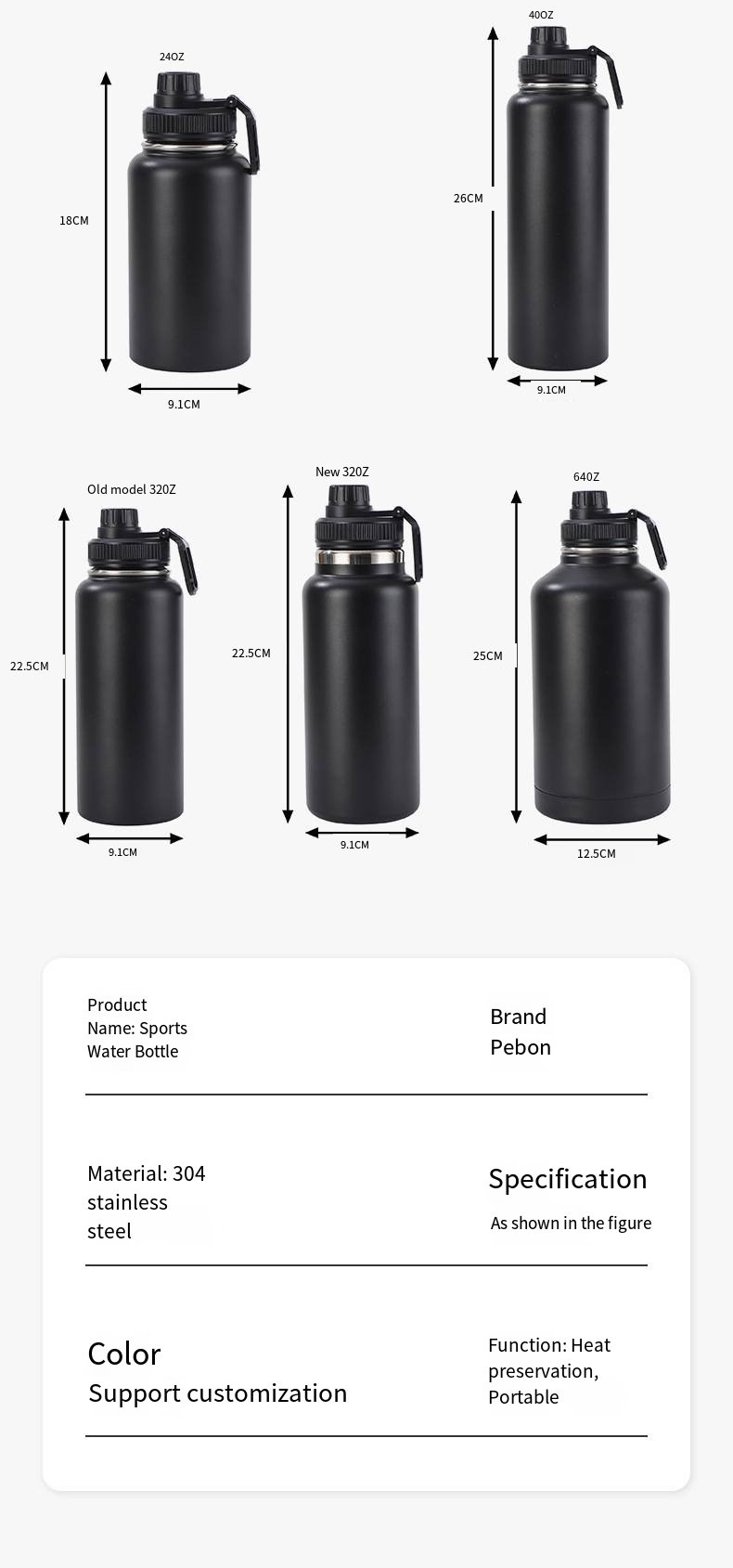 32oz Large-Capacity Stainless Steel Thermal Bottle detail image 11