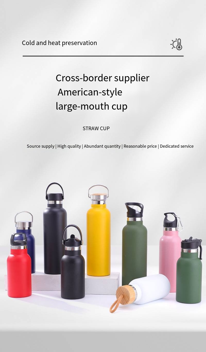 Wide-Mouth 304 Stainless Steel Cycling Bottle detail image 1