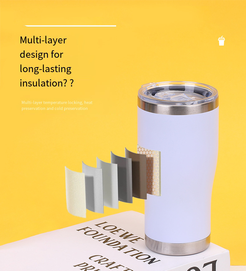 20oz Curved Stainless Steel Travel Tumbler detail image 5