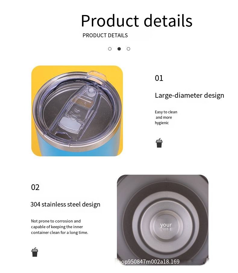 20oz Curved Stainless Steel Travel Tumbler detail image 7