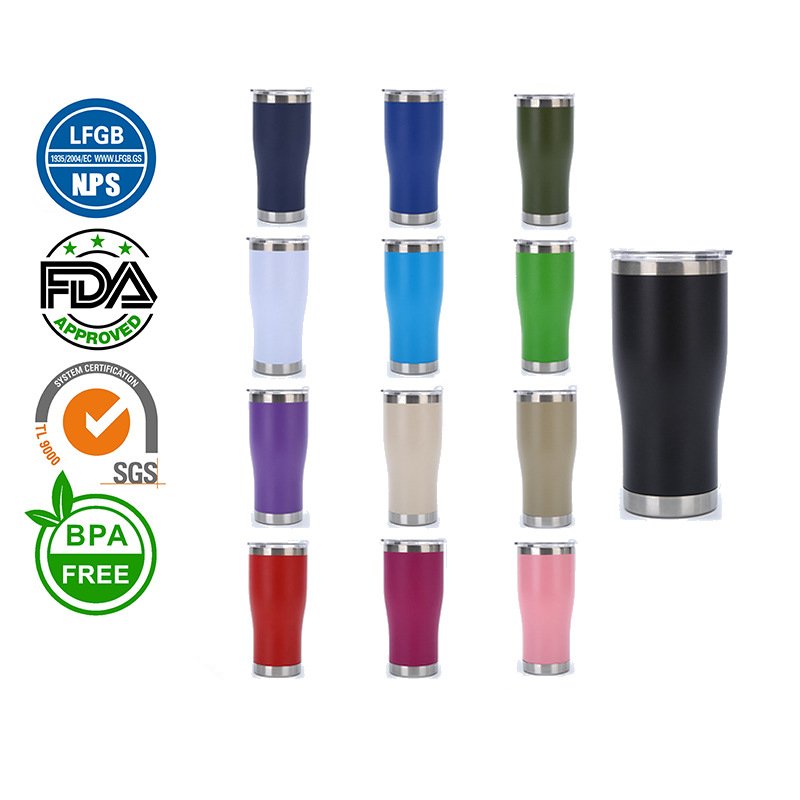 20oz Curved Stainless Steel Travel Tumbler main image 1