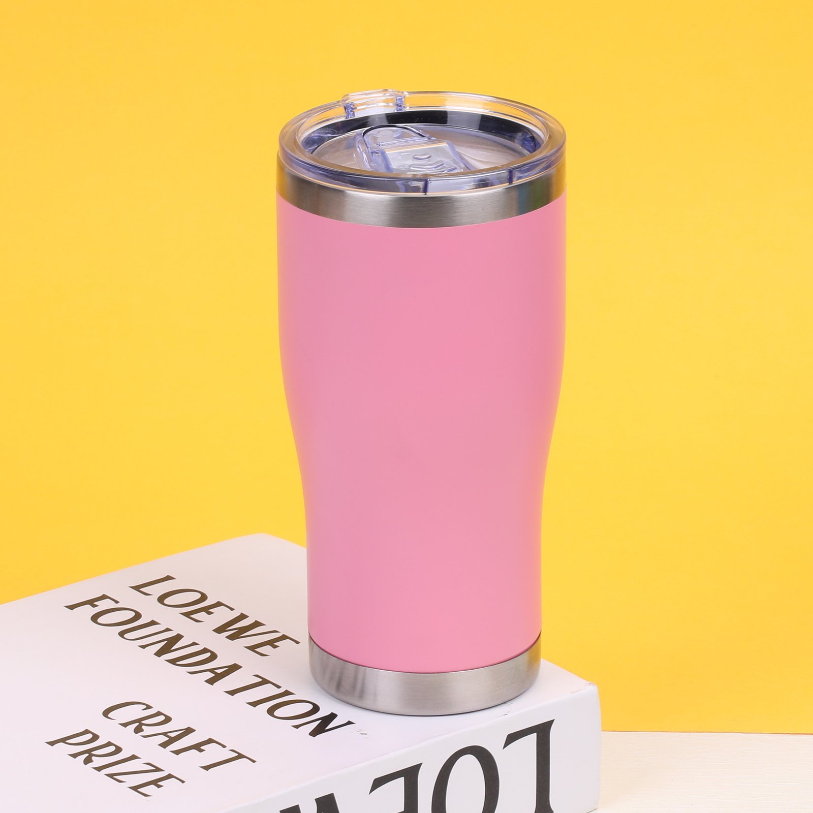 20oz Curved Stainless Steel Travel Tumbler sku image 4