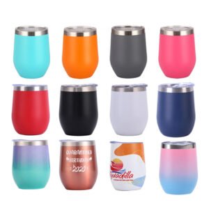 12oz Egg-Shaped Stainless Steel Wine Tumbler main image 1