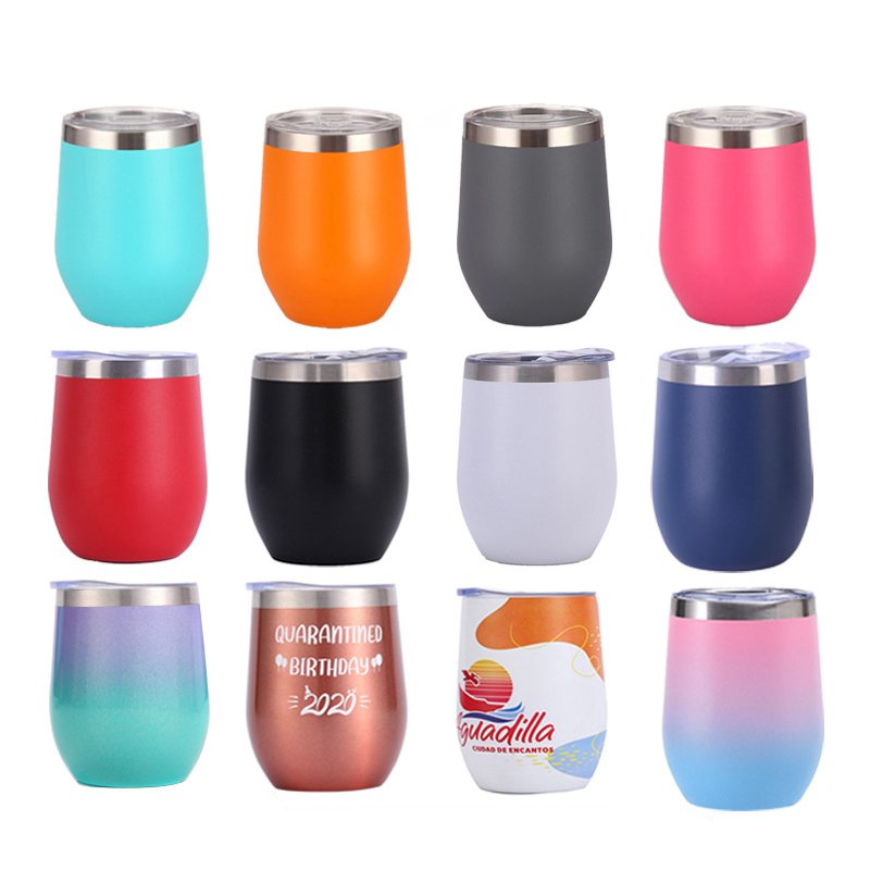 12oz Egg-Shaped Stainless Steel Wine Tumbler main image 1