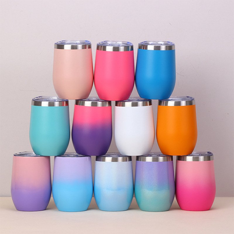 12oz Egg-Shaped Stainless Steel Wine Tumbler main image 2