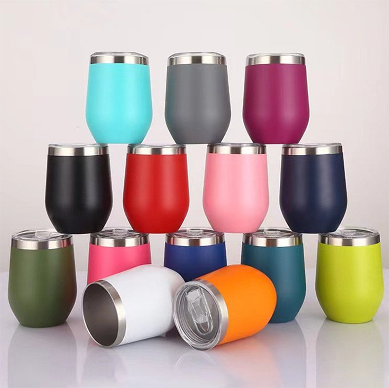 12oz Egg-Shaped Stainless Steel Wine Tumbler main image 4