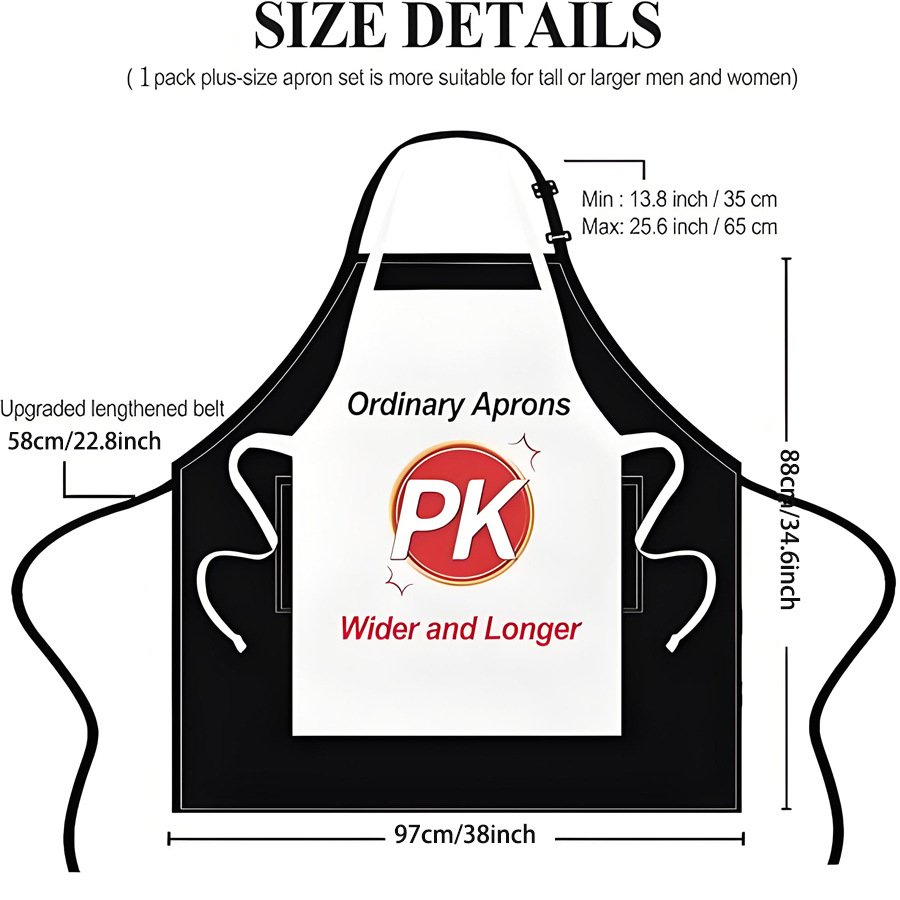 Adjustable Two-Pocket Full-Coverage Kitchen Apron main image 2