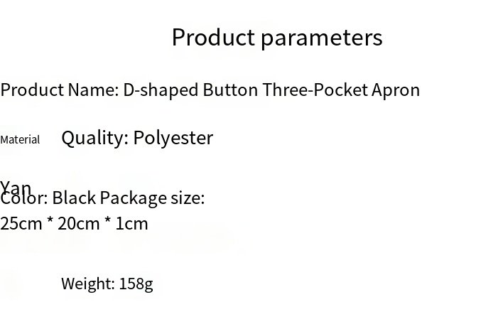 Adjustable Bib Apron with Three Pockets detail image 1
