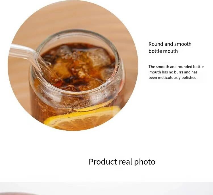 16oz Glass Tumbler with Bamboo Lid and Straw detail image 12