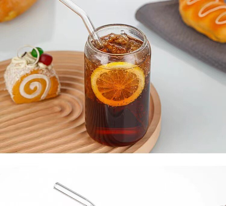 16oz Glass Tumbler with Bamboo Lid and Straw detail image 14