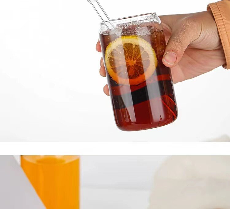 16oz Glass Tumbler with Bamboo Lid and Straw detail image 15