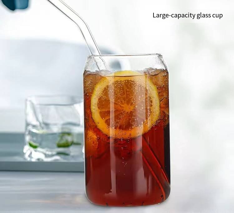 16oz Glass Tumbler with Bamboo Lid and Straw detail image 8