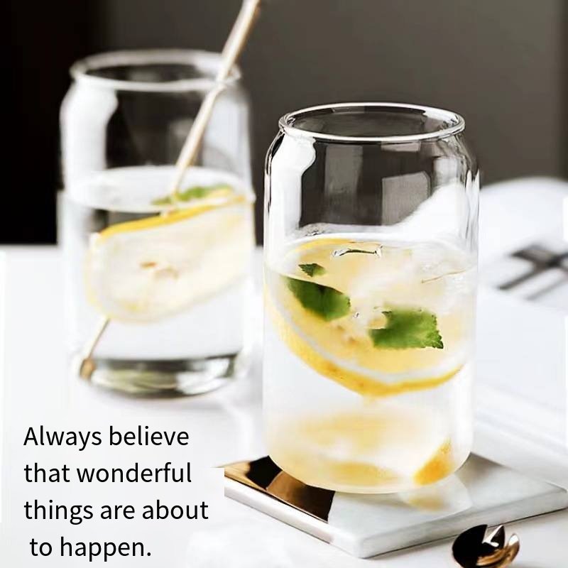 16oz Glass Tumbler with Bamboo Lid and Straw main image 2
