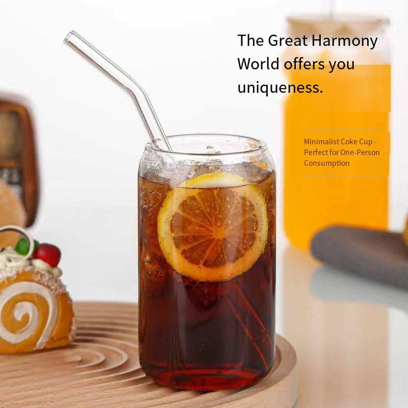 16oz Glass Tumbler with Bamboo Lid and Straw main image 4