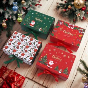 Christmas Magnetic Folding Gift Box with Ribbon main image 1