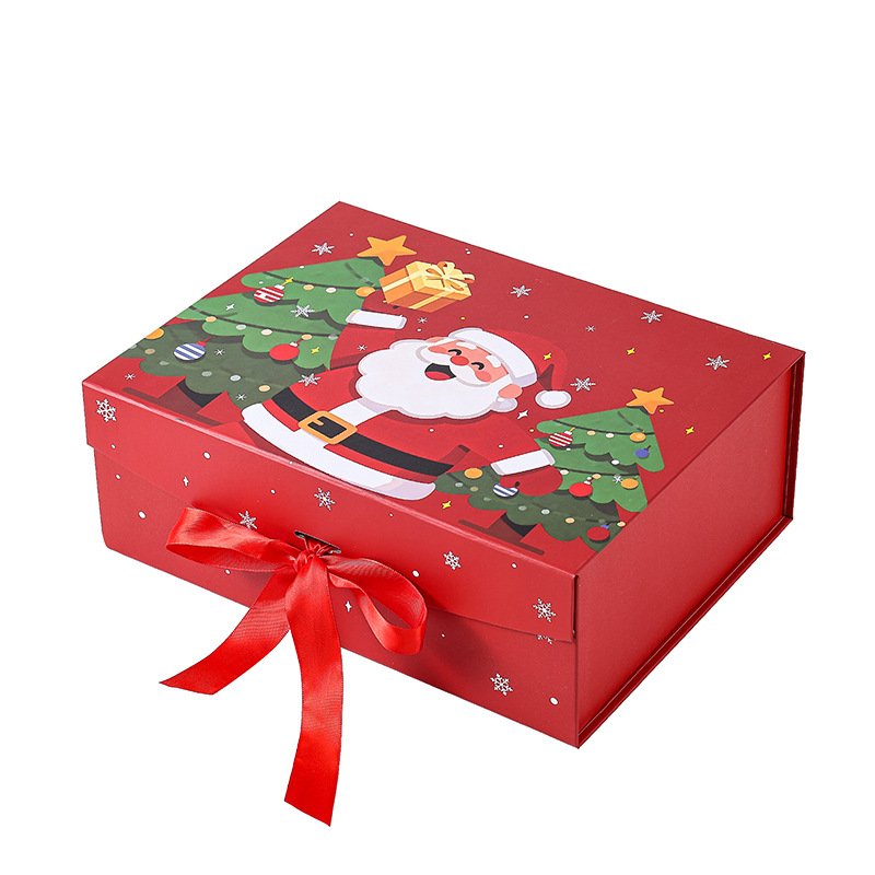 Christmas Magnetic Folding Gift Box with Ribbon sku image 7