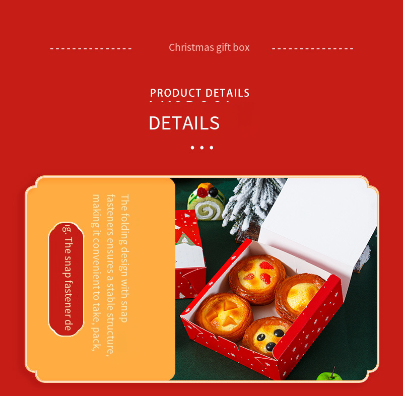 Christmas Bakery Packaging Box for Cupcakes and Cookies detail image 4