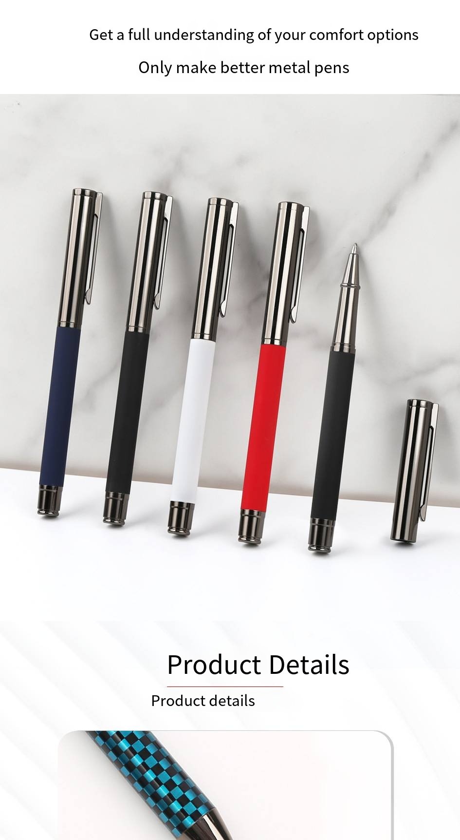 Slim Metal Ballpoint Pen for Promotional Gifts detail image 2
