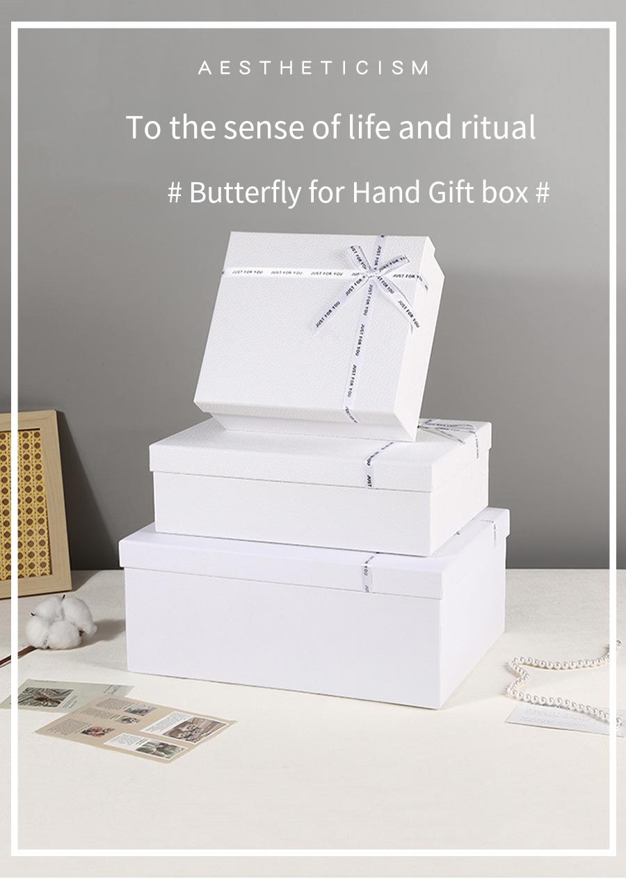 Premium White Bow Two-Piece Gift Box detail image 1
