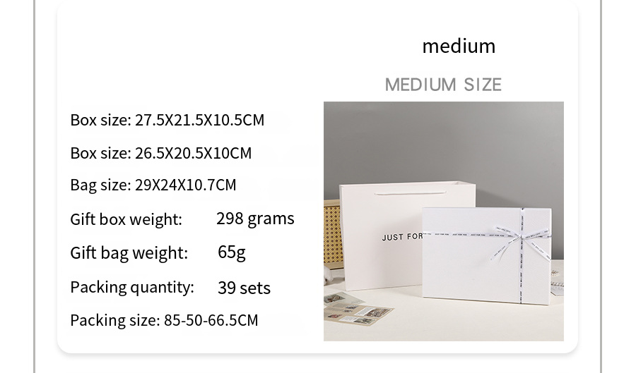 Premium White Bow Two-Piece Gift Box detail image 3