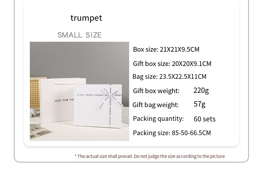 Premium White Bow Two-Piece Gift Box detail image 4