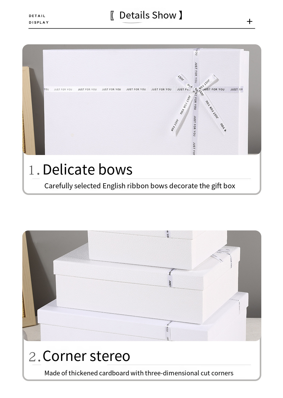 Premium White Bow Two-Piece Gift Box detail image 8
