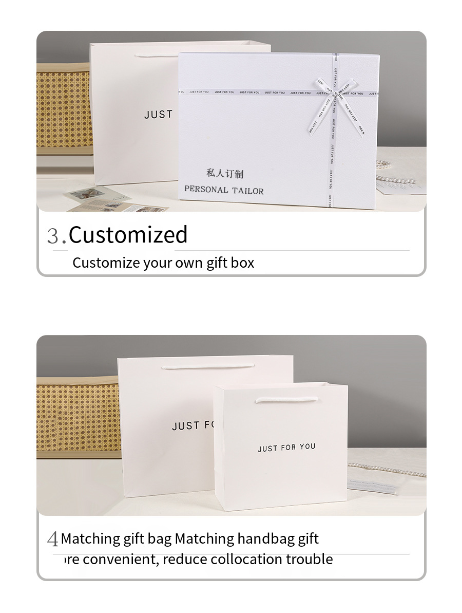 Premium White Bow Two-Piece Gift Box detail image 9