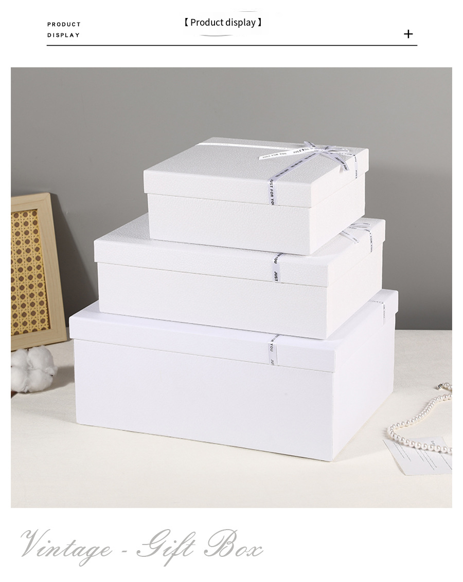Premium White Bow Two-Piece Gift Box detail image 11