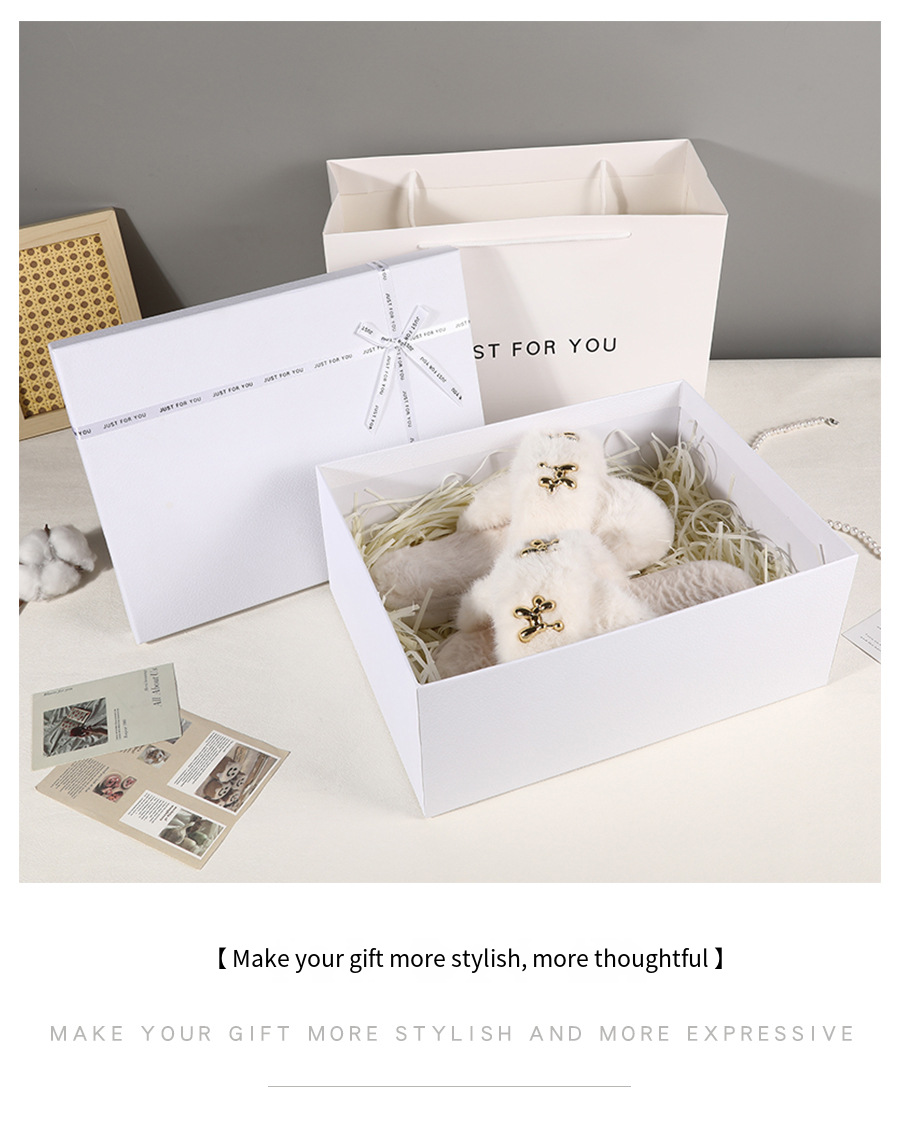 Premium White Bow Two-Piece Gift Box detail image 13