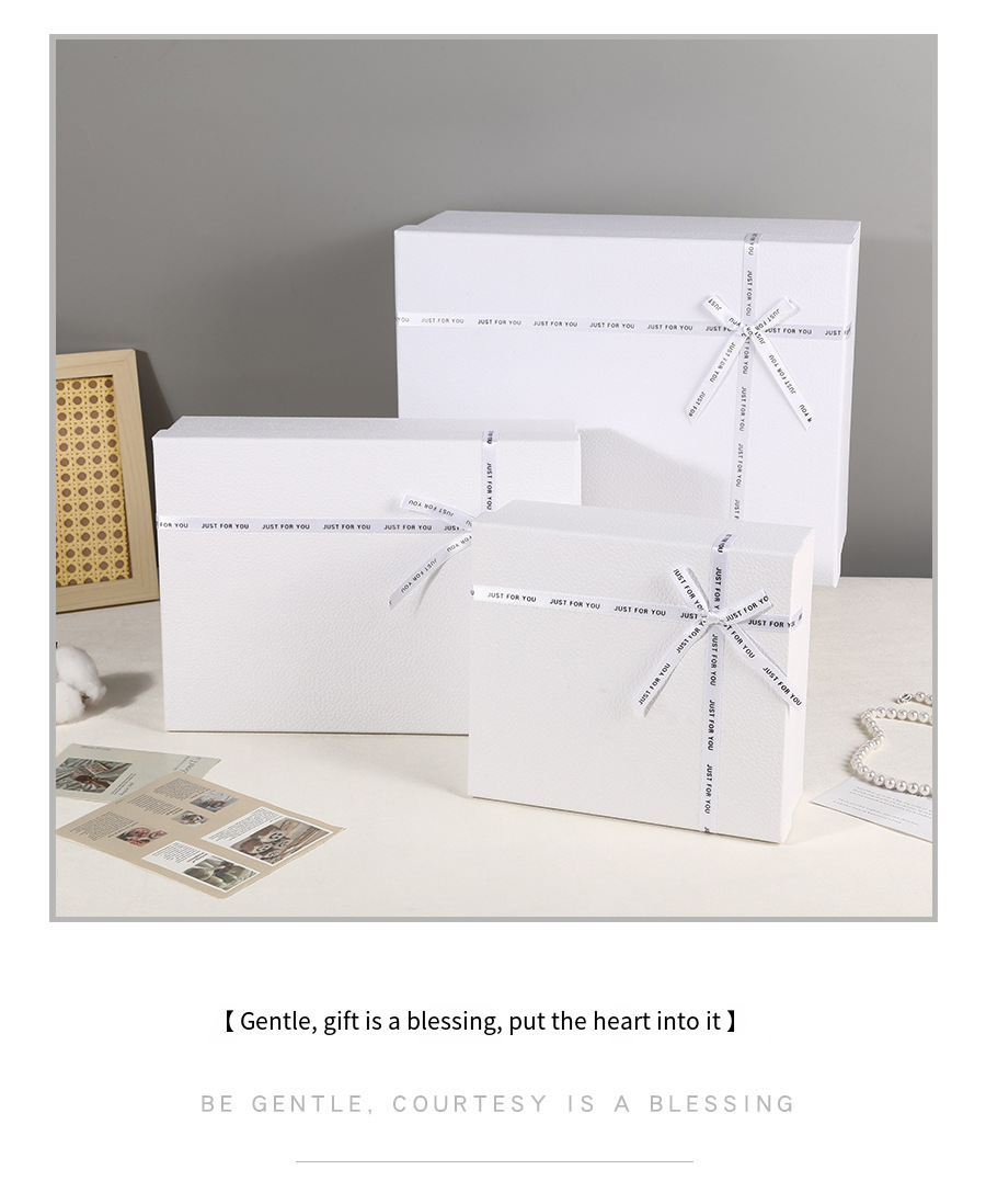 Premium White Bow Two-Piece Gift Box detail image 14