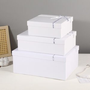 Premium White Bow Two-Piece Gift Box main image 2