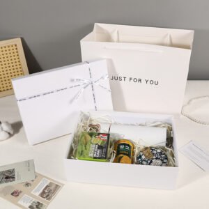 Premium White Bow Two-Piece Gift Box main image 3