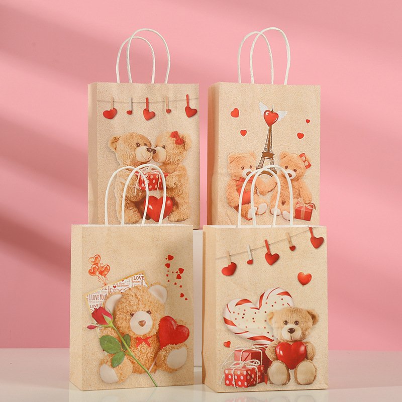 Vintage Kraft Paper Heart Gift Bag detail image 12