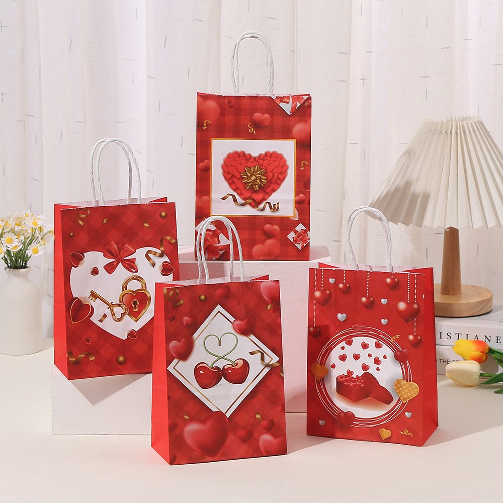 Vintage Kraft Paper Heart Gift Bag detail image 6