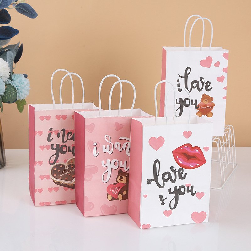 Vintage Kraft Paper Heart Gift Bag detail image 7