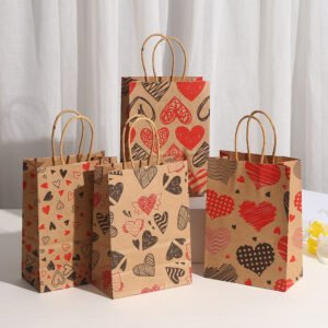 Vintage Kraft Paper Heart Gift Bag main image 1