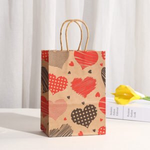 Vintage Kraft Paper Heart Gift Bag main image 2