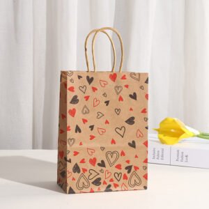 Vintage Kraft Paper Heart Gift Bag main image 4