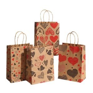 Vintage Kraft Paper Heart Gift Bag main image 5