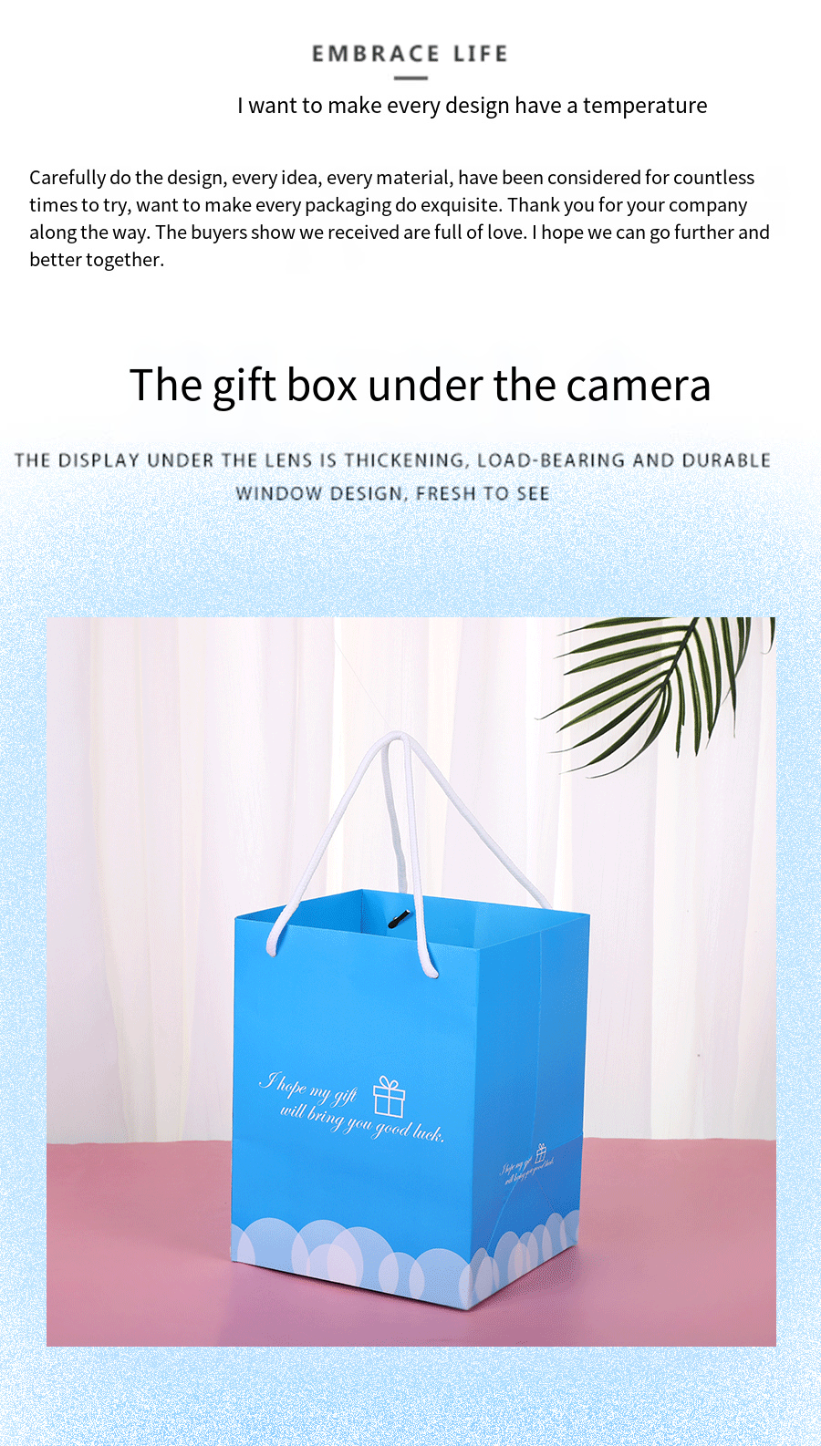 Large White Card Paper Shopping Bag with Handles detail image 3