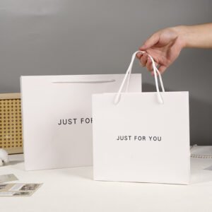 Large White Card Paper Shopping Bag with Handles main image 6