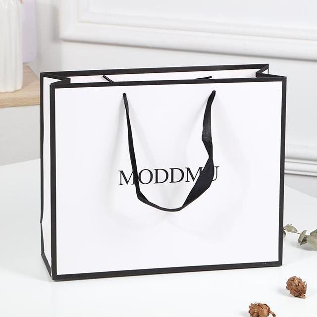 Large White Card Paper Shopping Bag with Handles main image 8