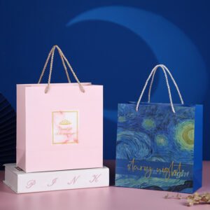 Large White Card Paper Shopping Bag with Handles main image 9