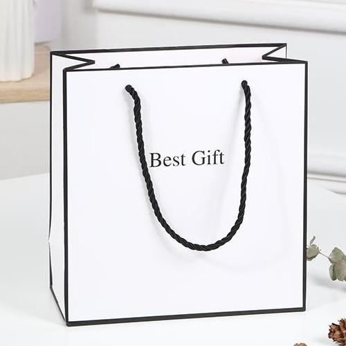 Large White Card Paper Shopping Bag with Handles main image 10