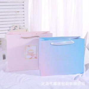 Large Pink Paper Gift Bag for Cosmetics and Apparel main image 2