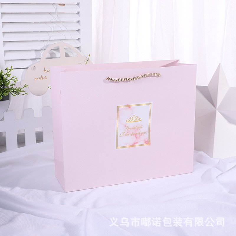 Large Pink Paper Gift Bag for Cosmetics and Apparel main image 6