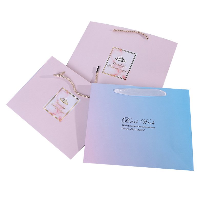 Large Pink Paper Gift Bag for Cosmetics and Apparel main image 7
