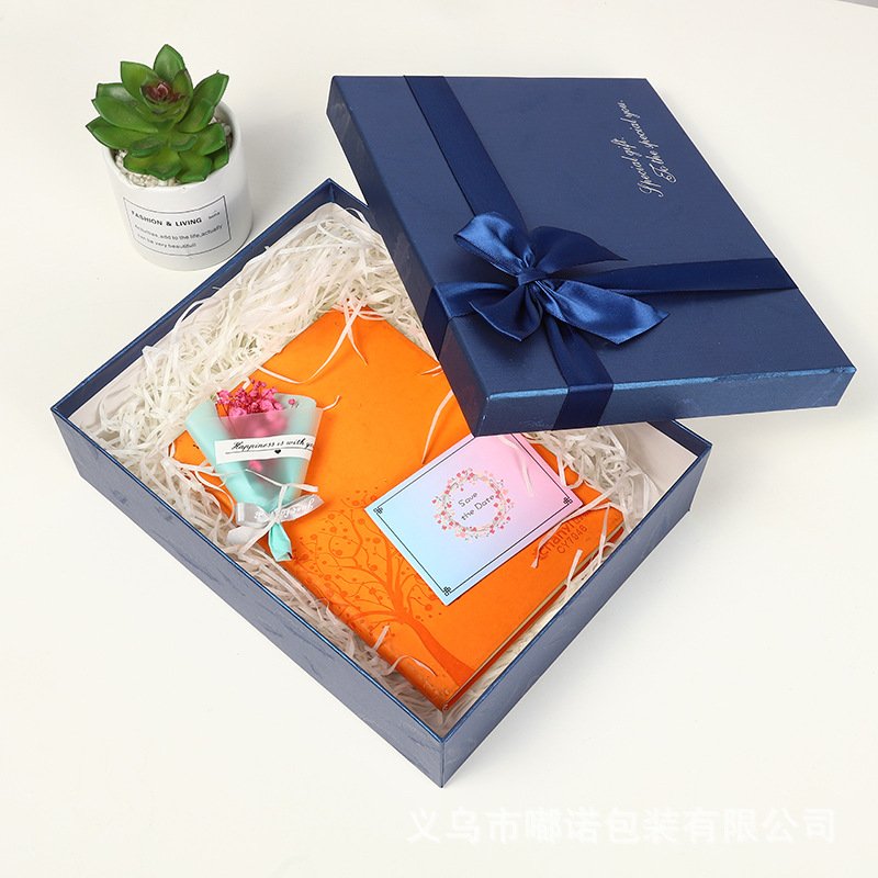 Blue Bow Business Gift Box with Carry Handle detail image 7