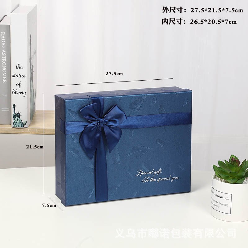Blue Bow Business Gift Box with Carry Handle detail image 11